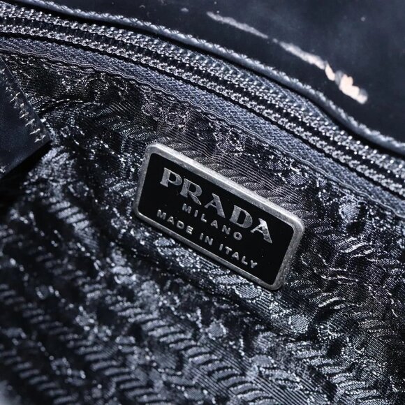 PRADA Shoulder Bag Canvas Leather Silver White Auth bs28706 - Picture 12 of 16